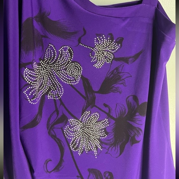 Solar - Womens Dressy Purple Rhinestone top - Picture 2 of 11